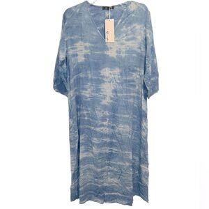 NWT Yana K Tiedye Rayon Chaliss MIDI Dress Large